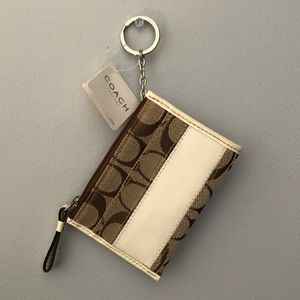 coach tan and white wallet